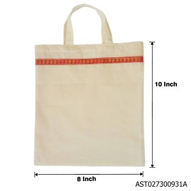 Akshay Cotton Thamboolam Bag with Red Lace - W 8 H 10 inches