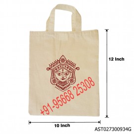 Cotton Thamboolam Bag Durga Print W 10 H 12 inches