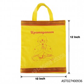 Upanayanum Yellow Cotton Bag - W 10 H 12 inches