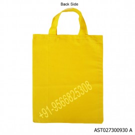 Yellow Cotton Thamboolam Bag Thank You Print - W 10 H 12 inches