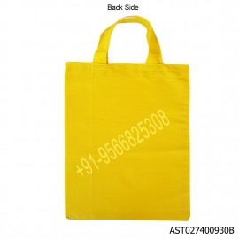 Yellow Cotton Thamboolam Bag Thank You Print W 10 H 12 inches