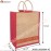 AKSHAY Dual Tone Red & Natural Jute Bag - W10 H12 Side 6 Inches