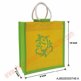 Akshay Jute Bag with Ganesha Print-748A