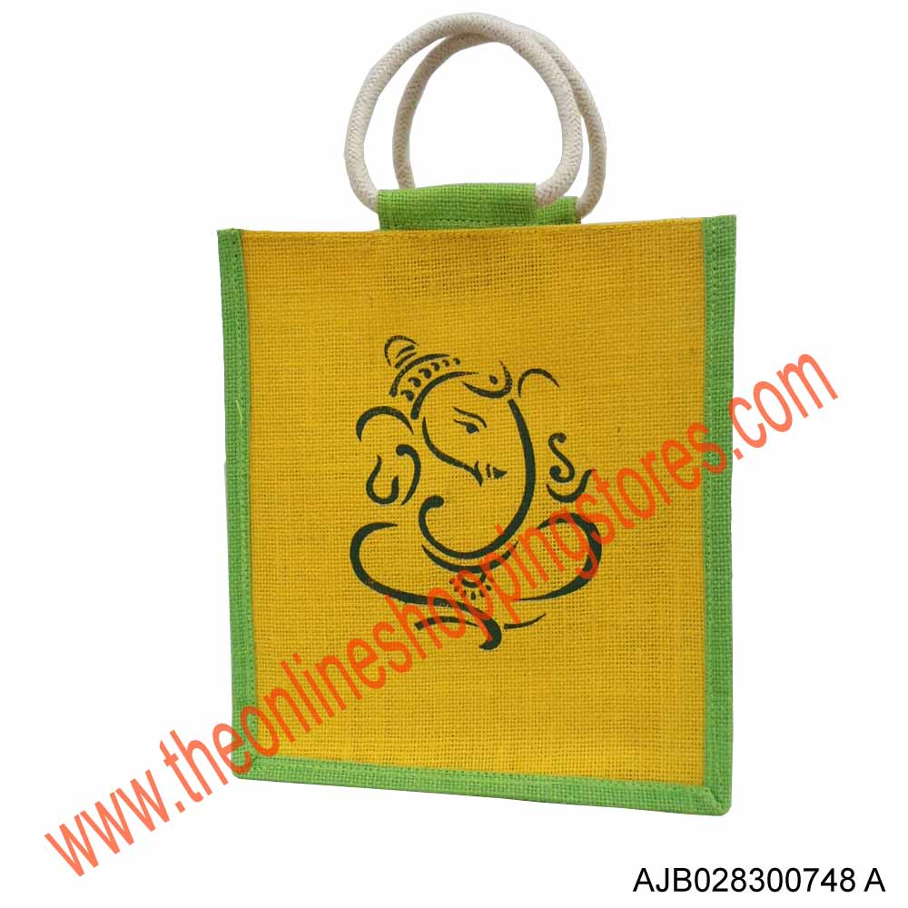 Akshay Jute Bag with Ganesha Print-748