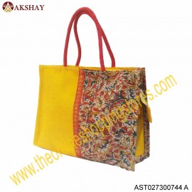 Akshay Kalamkari Jute Bag with Zipper-744VC