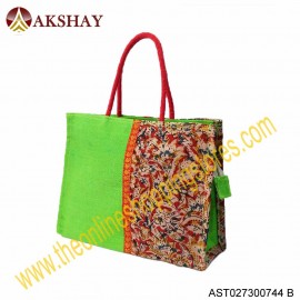 Akshay Kalamkari Jute Bag with Zipper-744VC