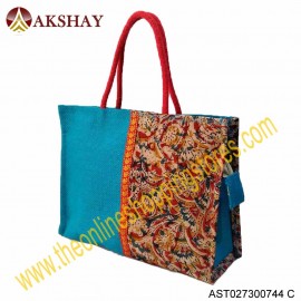 Akshay Kalamkari Jute Bag with Zipper-744VC