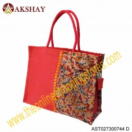 Akshay Kalamkari Jute Bag with Zipper-744VC