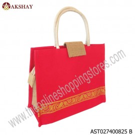 Akshay Raw Silk Jute Bag with flap-825VC